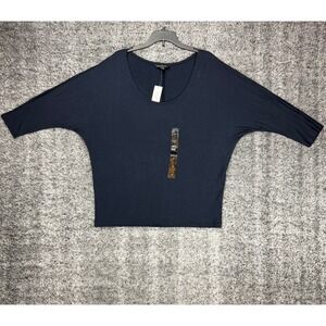 NEW Banana Republic Blue Top Women's XS Dolman Sleeve Scoop Neck Rayon Spandex